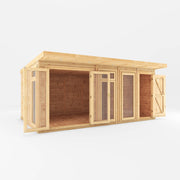 5m x 3m(D) Insulated Garden Room with Side Shed - Rogey