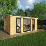 5m x 4m Home Office Studio - 44mm (UPVC Windows & Door) - Grey - Rogey