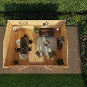 5m x 4m Home Office Studio - 44mm (UPVC Windows & Door) - Oak - Rogey