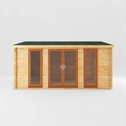 5m x 4m Home Office Studio - 44mm (UPVC Windows & Door) - Oak - Rogey