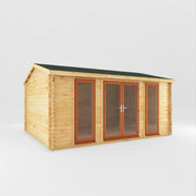 5m x 4m Home Office Studio - 44mm (UPVC Windows & Door) - Oak - Rogey