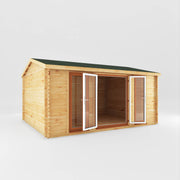 5m x 4m Home Office Studio - 44mm (UPVC Windows & Door) - Oak - Rogey