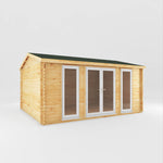 5m x 4m Home Office Studio - 44mm (UPVC Windows & Door) - White - Rogey
