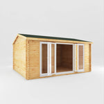 5m x 4m Home Office Studio - 44mm (UPVC Windows & Door) - White - Rogey
