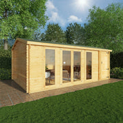 6.1m x 4m Home Office Studio With Side Shed - 28mm - Rogey