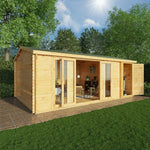 6.1m x 4m Home Office Studio With Side Shed - 28mm - Rogey
