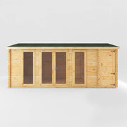 6.1m x 4m Home Office Studio With Side Shed - 44mm - Rogey