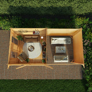 6m x 3m Studio Pent Log Cabin With Patio Area - 28mm - Rogey