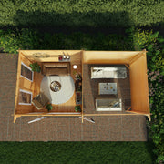 6m x 3m Studio Pent Log Cabin With Patio Area - 44mm (UPVC Windows & Door) - Grey - Rogey