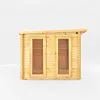 6m x 3m Studio Pent Log Cabin With Slatted Area - 44mm (UPVC Windows & Door) - White - Rogey