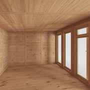 6m x 3m(D) Insulated Garden Room with Side Shed - Rogey