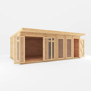 6m x 4m(D) Insulated Garden Room with Side Shed - Rogey