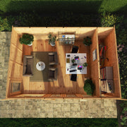 6m x 4m(D) Insulated Garden Room with Side Shed - Rogey