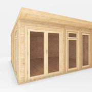 6m x 4m(D) Insulated Garden Room with Side Shed - Rogey