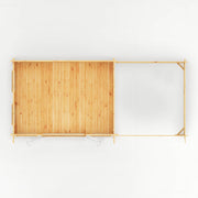 7m x 3m Studio Pent Log Cabin With Slatted Area - 44mm (UPVC Windows & Door) - White - Rogey