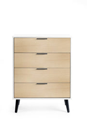 Alba 4 Drawer Wide Chest - White/Oak - Rogey