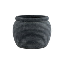 Amalfi Grey Rimmed Large Plant Pot - Rogey