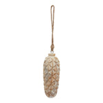 Antique White Wash Large Pine Cone Bauble - Rogey