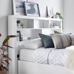 Arizona White Wooden Ottoman Storage Bed Double - Rogey