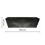 Balcony Trough Ella black H17Cm D55Cm - Rogey