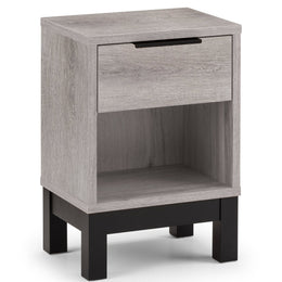 Bali 1 Drawer Bedside - Grey Oak - Rogey