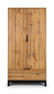 Bali 2 Door 1 Drawer Wardrobe - Light Oak - Rogey