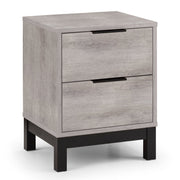 Bali 2 Drawer Bedside - Grey Oak - Rogey