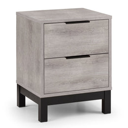 Bali 2 Drawer Bedside - Grey Oak - Rogey