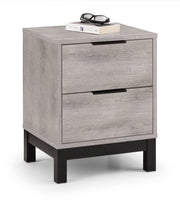 Bali 2 Drawer Bedside - Grey Oak - Rogey