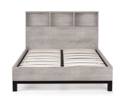 Bali Bookcase Headboard Bed 150cm - Grey Oak - Rogey
