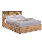 Bali Ottoman Storage 135cm Double Bed - Light Oak - Rogey