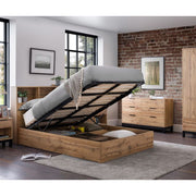Bali Ottoman Storage 135cm Double Bed - Light Oak - Rogey