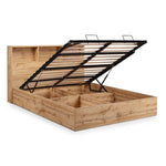 Bali Ottoman Storage 135cm Double Bed - Light Oak - Rogey