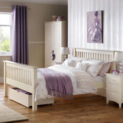 Barcelona White Low Footend 135cm Double Bed - Rogey