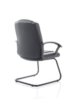 Bella Medium Back Black Bonded Leather Black Frame Cantilever Visitor Chair - Rogey