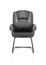 Bella Medium Back Black Bonded Leather Black Frame Cantilever Visitor Chair - Rogey