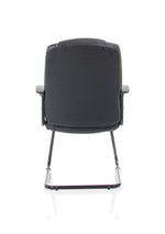 Bella Medium Back Black Bonded Leather Black Frame Cantilever Visitor Chair - Rogey
