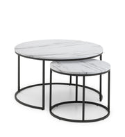 Bellini Round Nesting Coffee Table - White Marble - Rogey