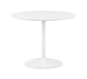 Blanco Round White Pedestal Table - Rogey