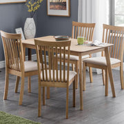 Boden Oak Veneer Rectangular Table With Tapered Legs - Rogey