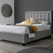 Brandon Grey Fabric Ottoman Bed Double - Rogey