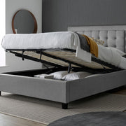 Brandon Grey Fabric Ottoman Bed King - Rogey