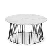 Broadway Round Coffee Table - White Marble - Rogey