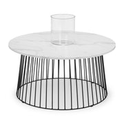 Broadway Round Coffee Table - White Marble - Rogey