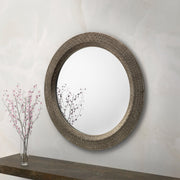 Cadence Large Round Pewter Wall Mirror - Rogey