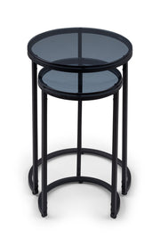 Chicago Round Nesting Side Tables Smoked Glass - Rogey