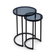 Chicago Round Nesting Side Tables Smoked Glass - Rogey