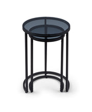 Chicago Round Nesting Side Tables Smoked Glass - Rogey