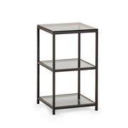 Chicago Tall Narrow Side Table Smoked Glass - Rogey