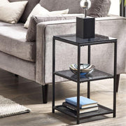 Chicago Tall Narrow Side Table Smoked Glass - Rogey